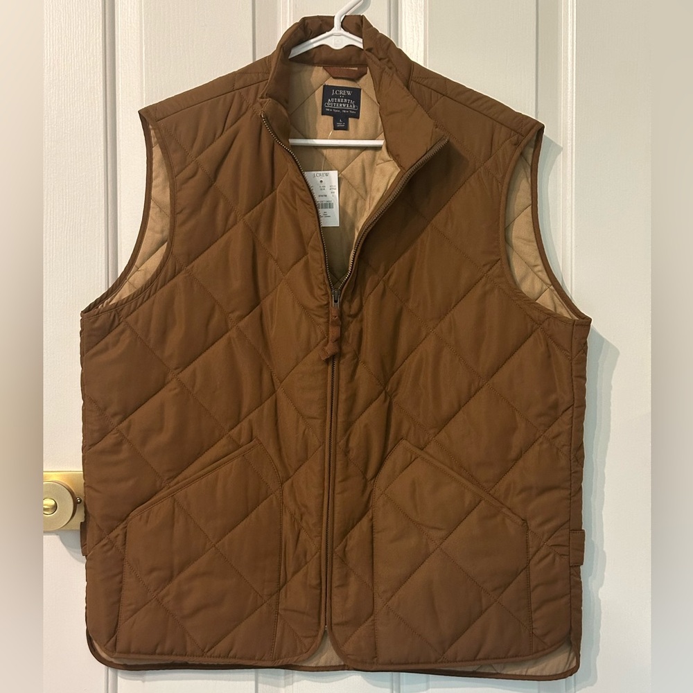 J. Crew Quilted Brown Sleeveless Vest
